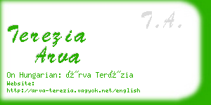 terezia arva business card